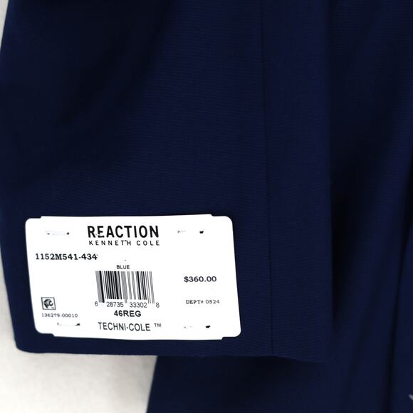 Kenneth Cole Reaction Men's Blue Techni-Cole Slim Formal Suit Blazer Size 46R - Picture 8 of 8